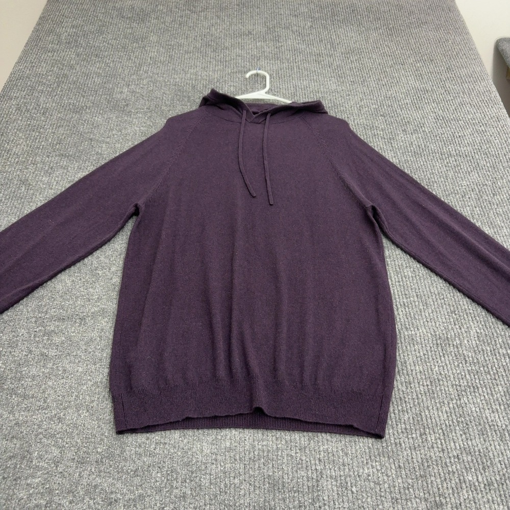 14th & Union Hoodie Mens M Purple Cotton Cashmere Knit Long Sleeve Casual Basic